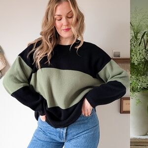 90s Colorblock Vintage Wool Blend Sweater
